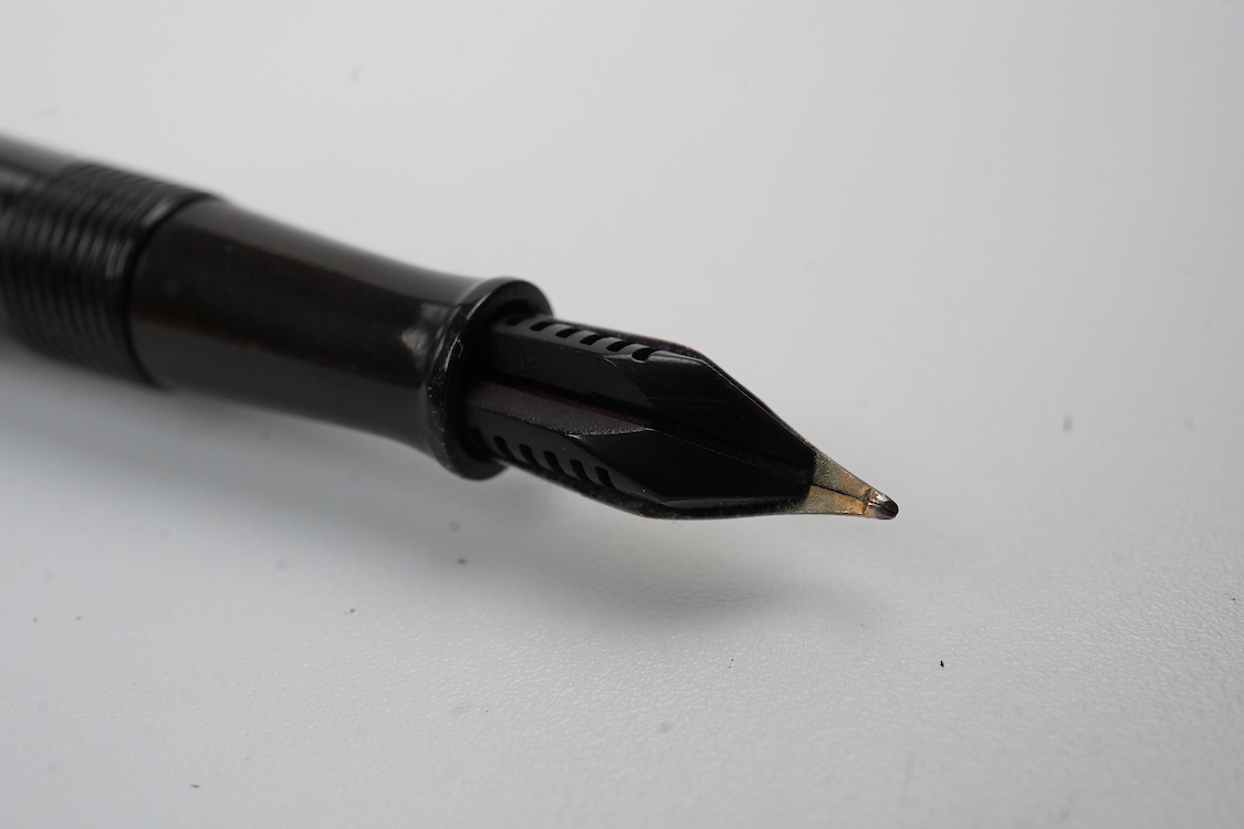 A very rare Waterman FDW 9ct. gold octagonal lever filled pen with perpetual calender fitted with No.2 Waterman nib